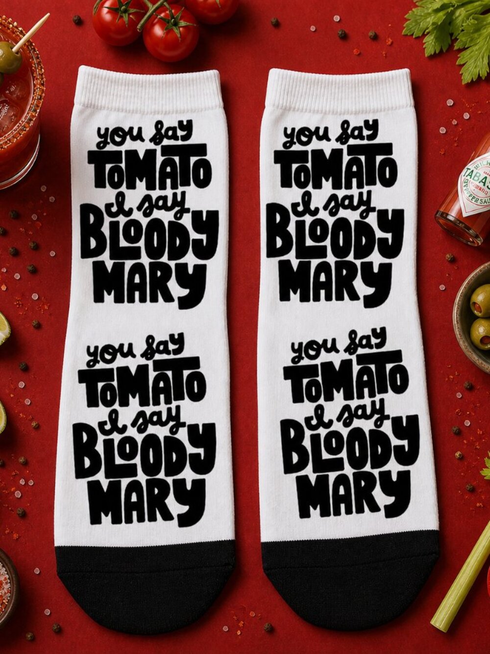You Say Tomato I say Bloody Mary Ankle Socks